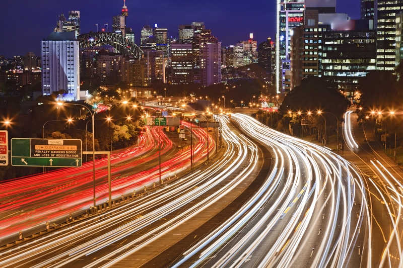 Cars on Sydney expressway