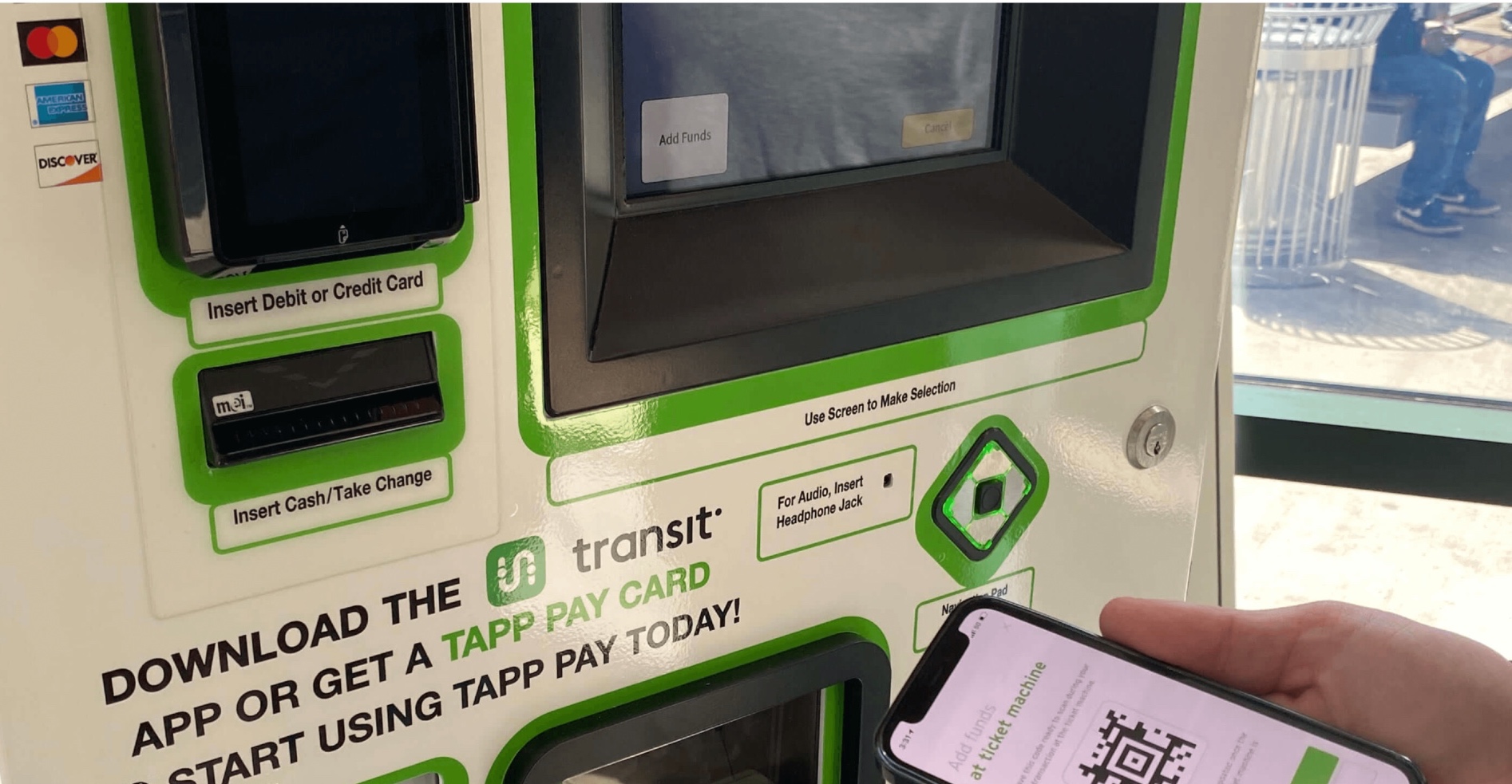 Using Transit app at vending machine in Dayton