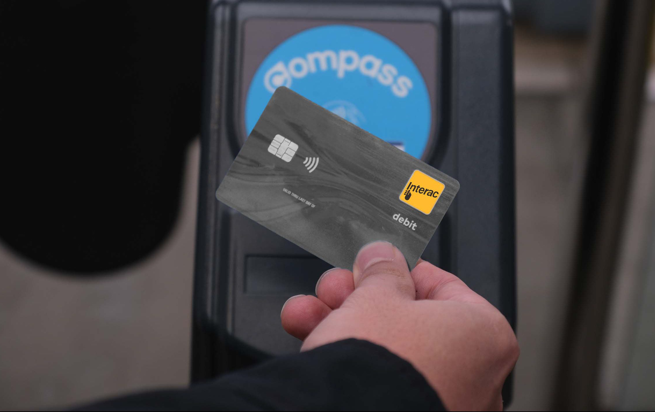 Interac card at Compass terminal